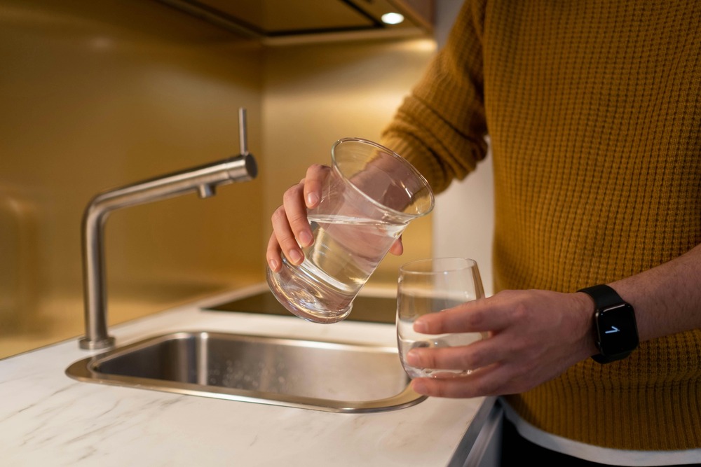 Water softener under sink