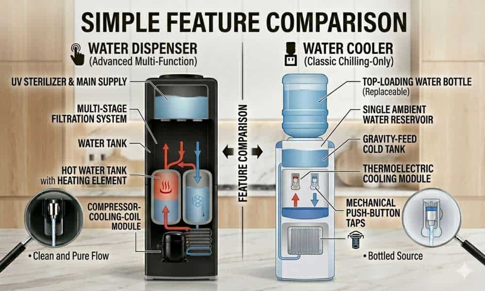 Water Dispenser vs Water Cooler