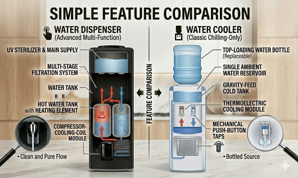 Water Dispenser vs Water Cooler